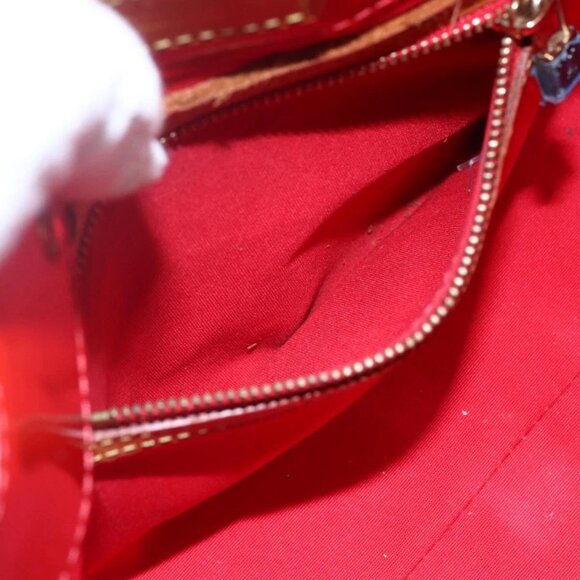 LOUIS VUITTON Monogram Vernis Reade PM Hand Bag Red Rouge M91088 LV Auth BA6708 - Picture 11 of 16